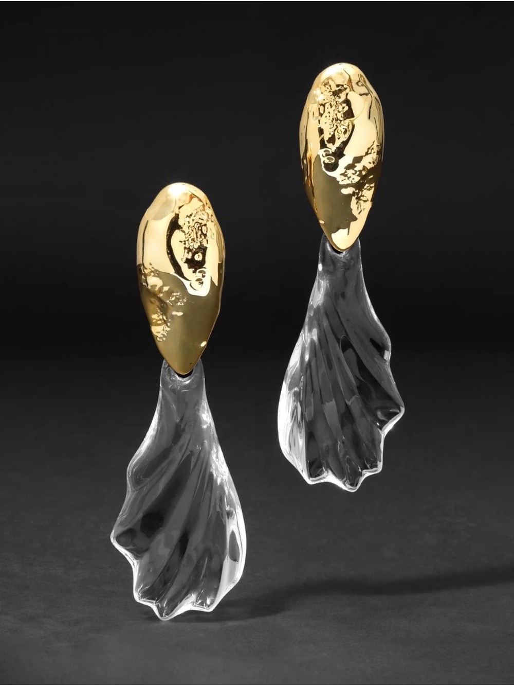 NEW Alexis Bittar Lucite Brutalist Ripple Clip Earrings JN11 JL30